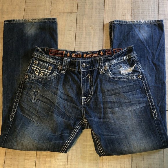 Rock Revival Paul Boot Distressed Denim 